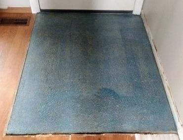 Cured 24-hour mortar bed with a coat of acrylic primer applied for superior thin-set adhesion