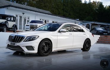 White Mercedes S Class for hire in London and surrounding