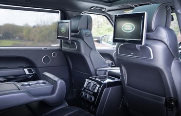 Range Rover Vogue black interior leather, tv headrest