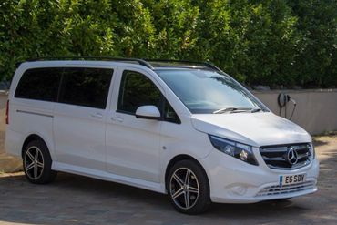 Mercedes Benz Vito For Hire in London
White 9 seater side shot