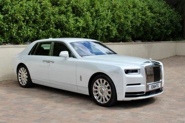 Rolls Royce White Phantom 8 front view exterior side view