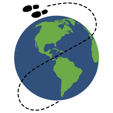 Image of Earth with a dashed diagonal line across it.