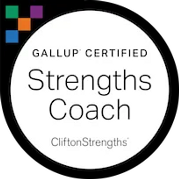 Gallup Certified Strengths Coach logo with colorful squares.