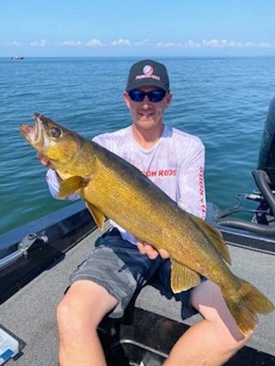 32.5" walleye caught in august on Green Bay