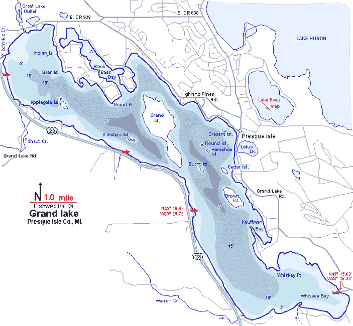 Depth map of Grand Lake