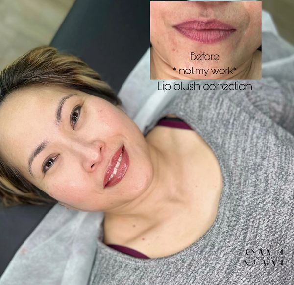Lip neutralization correcting previous work done by another artist