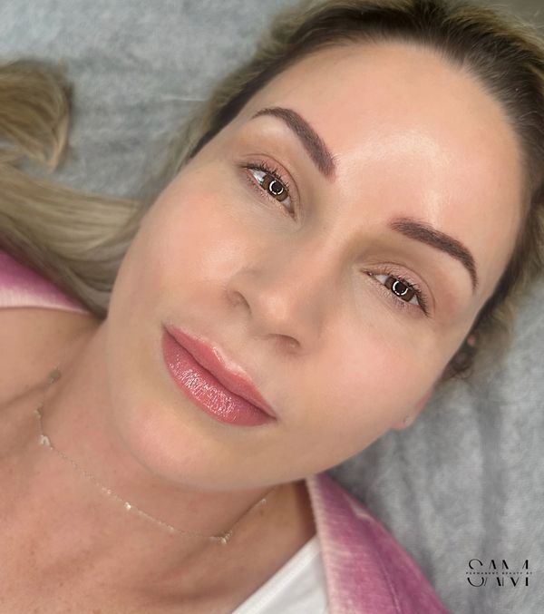 Fresh powder brows and lip blush