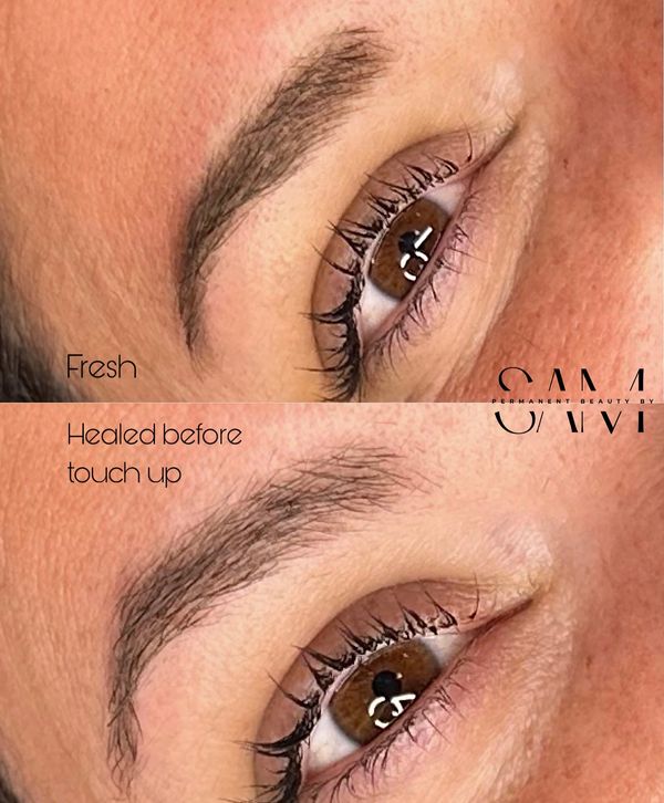 Healed powder brows