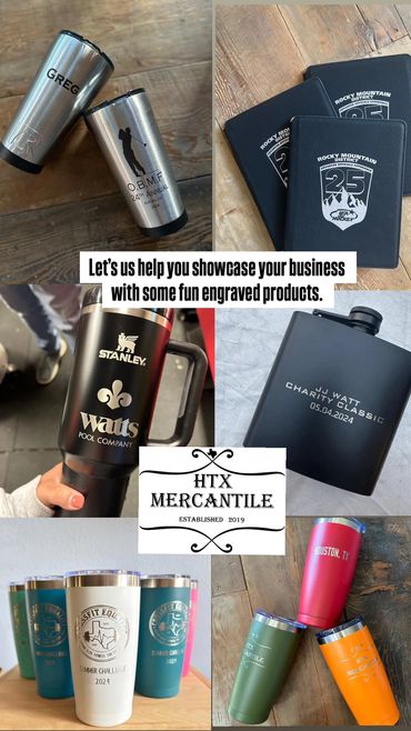 Tumbler, flasks, and journals