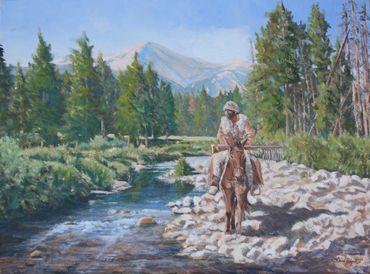  "Look"in for Beaver Sign"
18 x 24 
​Oil on canvas - NFS

mountain man
