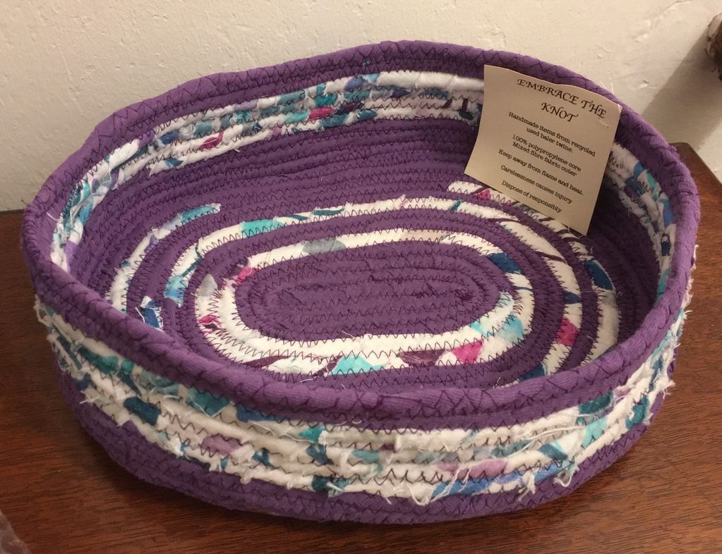 fabric coiled handmade basket