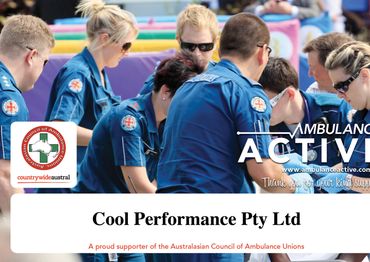 Certificate to Cool Performance Pty Ltd supporting Australasian Council of Ambulance unions