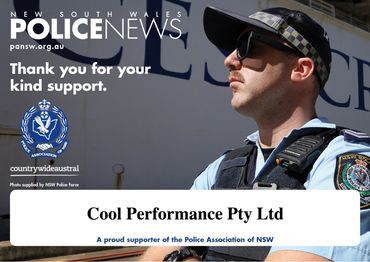 Certificate to Cool Performance Pty Ltd supporting Police NSW