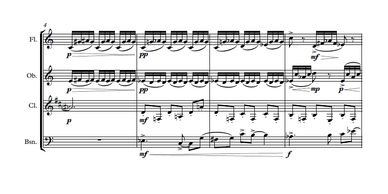 Page 1 of the Score "Cuarteto" by composer Giuseppe Gallo-Balma