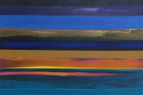 abstract sunset strips painting by Sue Boydston