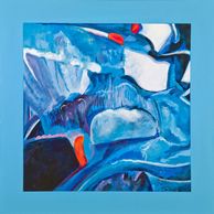 Blue Abstract painting by Sue Boydston