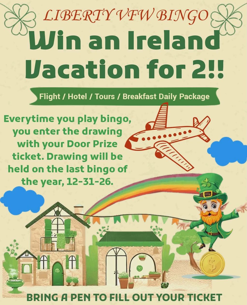 flyer for Bingo Ireland Vacation