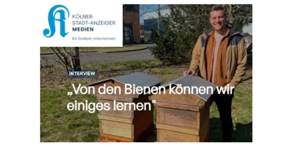 Max Mikat steht hinter Firmenbienen des Kölner Stadt-Anzeigers
