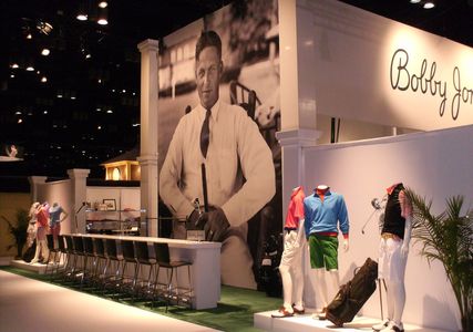 A design for an apparel booth at a golf industry trade show. Bobby Jones at the PGA Merchandise Show