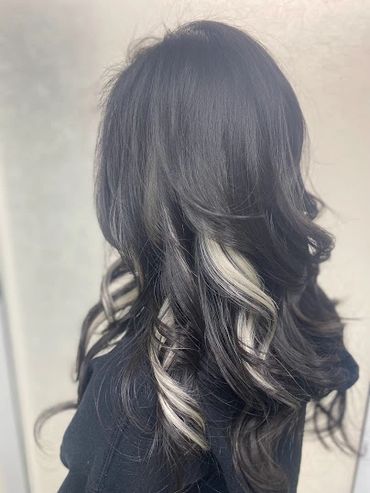 Added Skunk Strip Hair Extension.