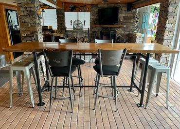 Bar table fabrication made of 1/4' wall 2' od pipe steel