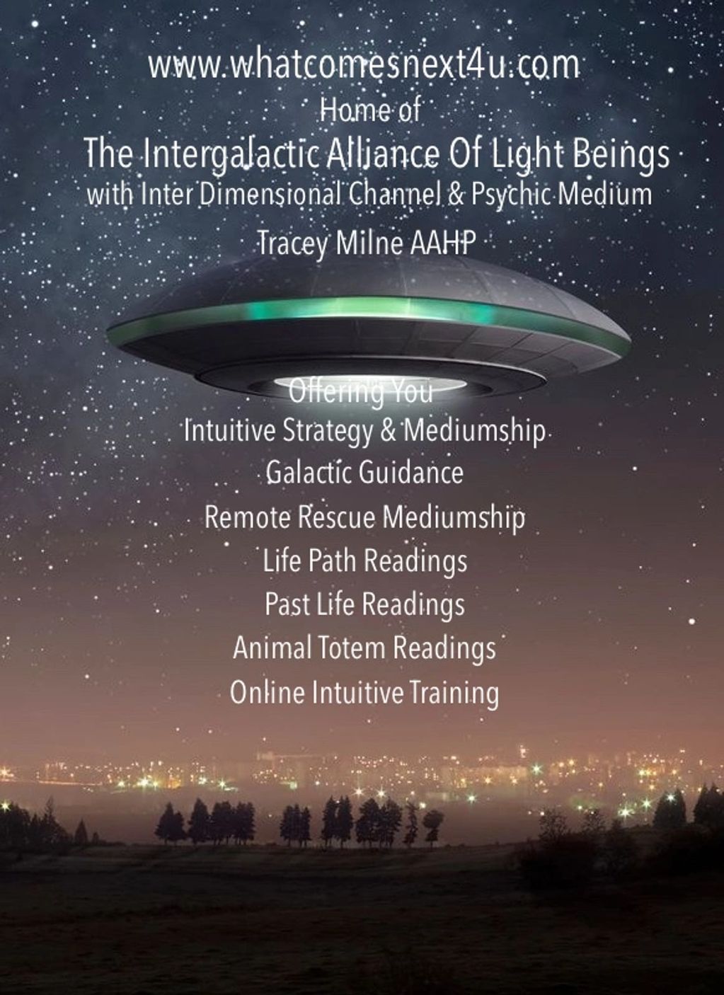 Home of the Intergalactic Alliance Of Light Beings with Canadian Psychic Medium Tracey Milne AAHP