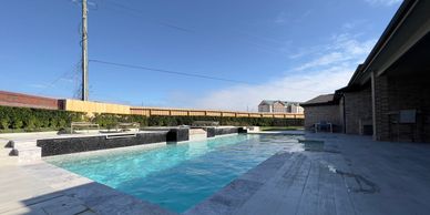 Pool after its weekly service visit, located in Sugar Land, TX.