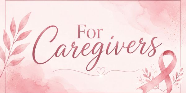 Pink-themed graphic honoring caregivers with a ribbon symbol.