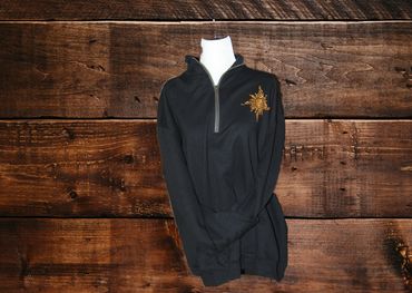 Black 1/4 zipper raised collar sweatshirt 50/50