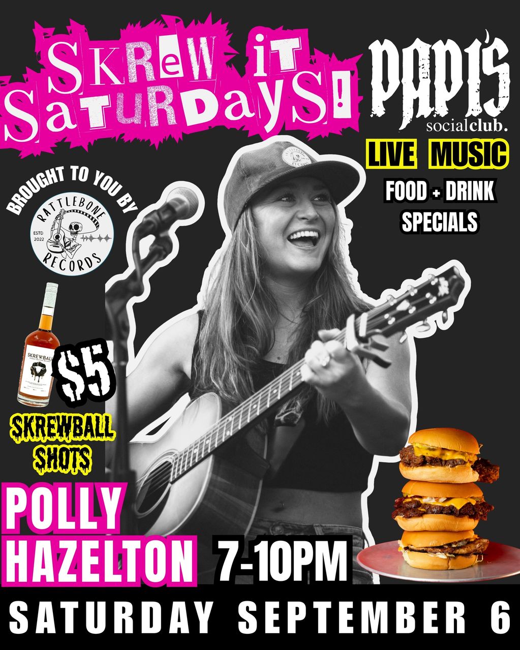 CATCH POLLY HAZELTON PERFORMING HER FOOT-STOMPING BANGERS & ORIGINALS LIVE AT PAPI'S 7-10pm!