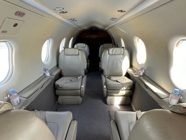 N132AS Pilatus PC12 available to charter, interior cabin photo