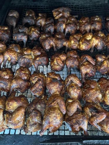 Smoked chicken (95 of those little rascals) for an event in Alpine, Texas