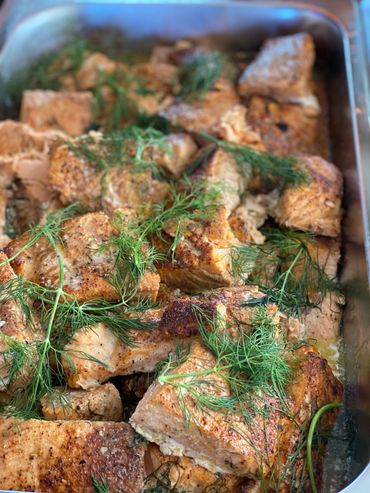 Smoked Salmon from the Faroe Islands, some of the best salmon available. Butter, fresh dill and our