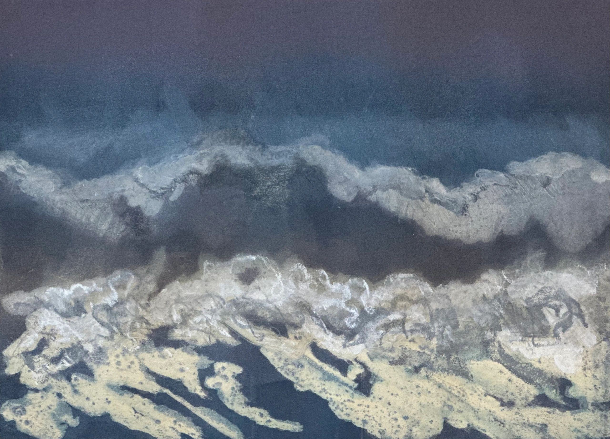 artwork of a turbulent ocean