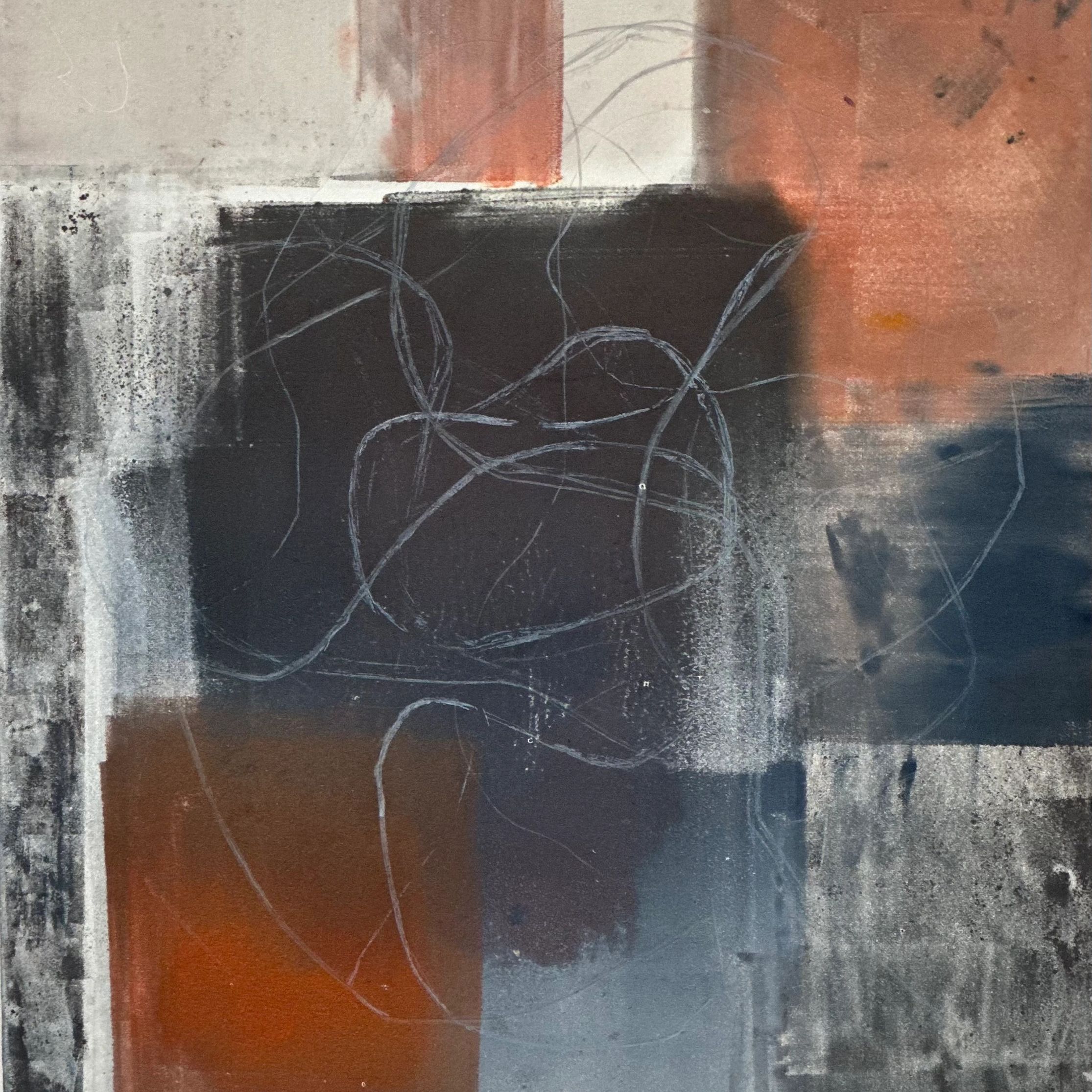 Abstract art, red, white, blue