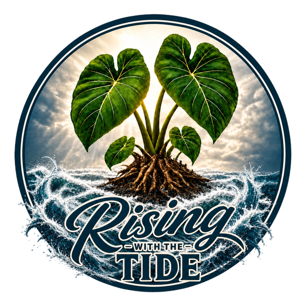Rising with the Tide logo.