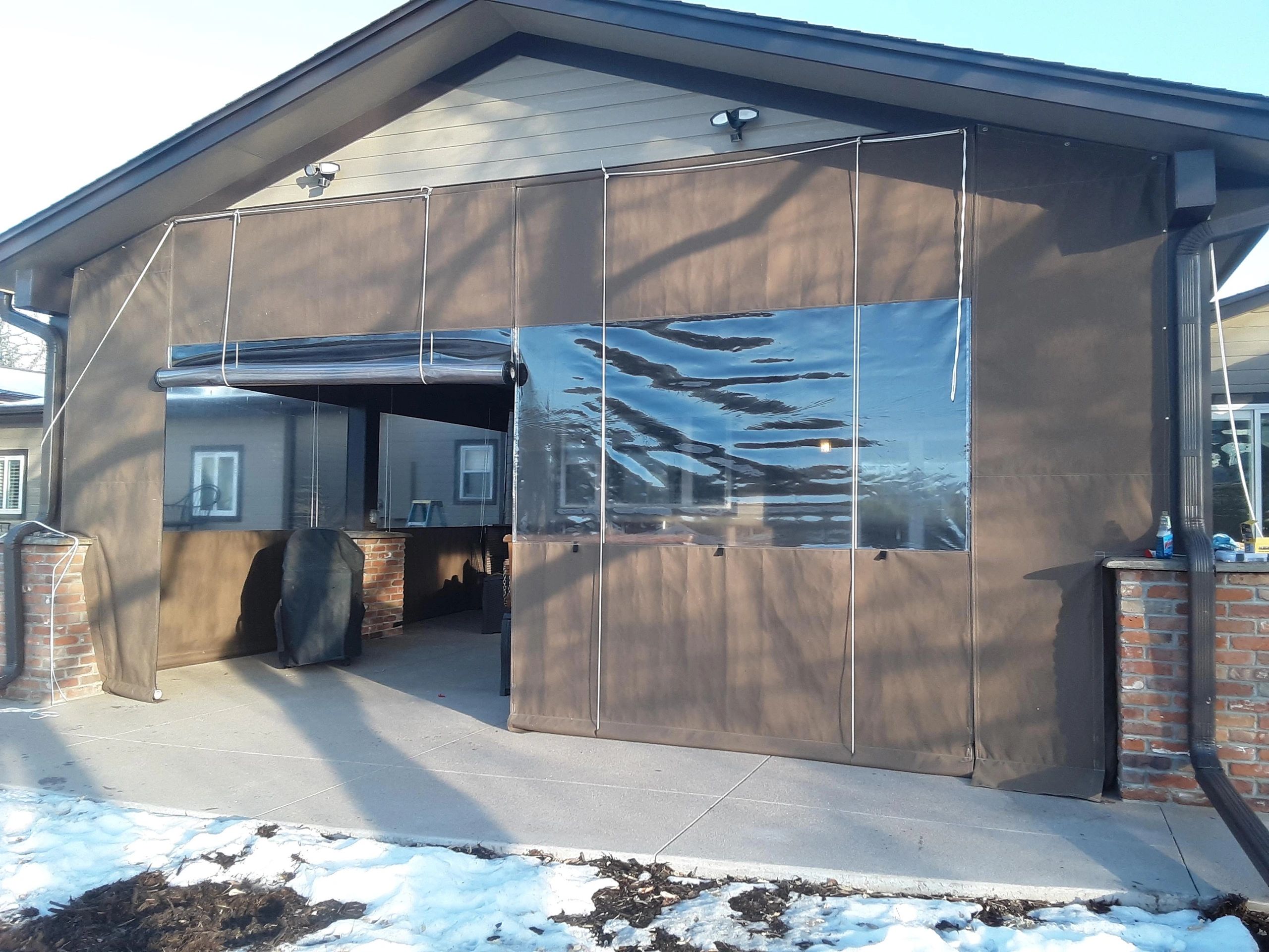 Roll up patio blinds