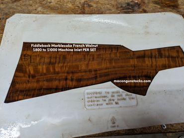 Fiddleback Marble Cake French Walnut $800 to $1000 Machine Inlet Unfinished Per Set