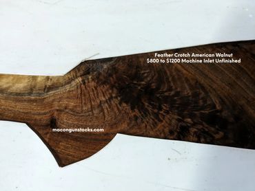 Feather Crotch American Walnut $800 to $1200 machine inlet unfinished per set