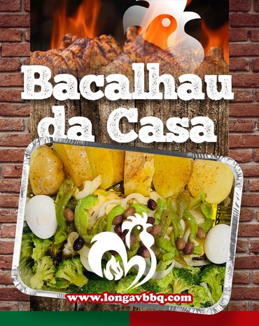 Salted cod tray with potatoes, eggs and broccoli