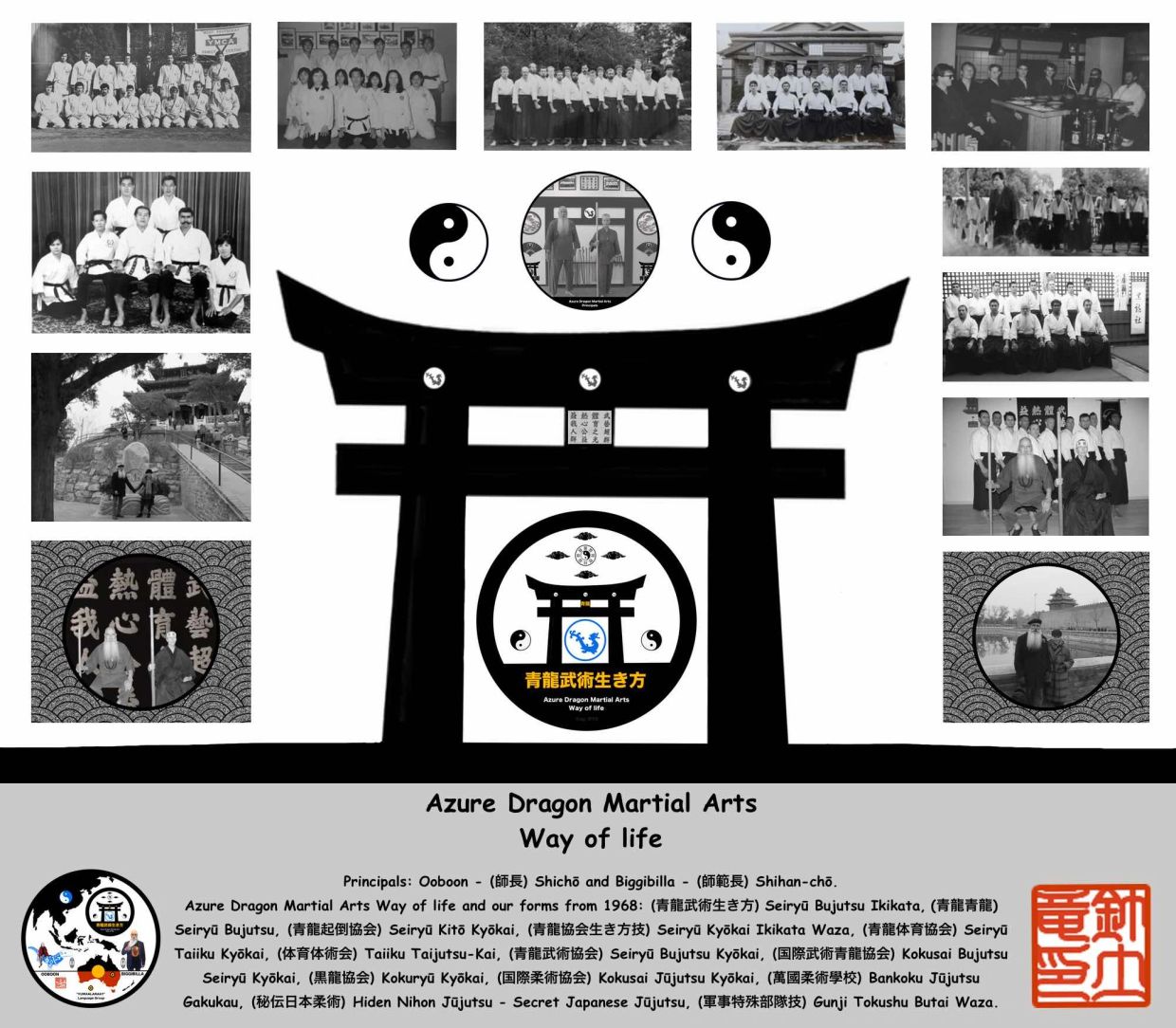 Azure Dragon Martial Arts: Principals and Dojo Names, from 1968.