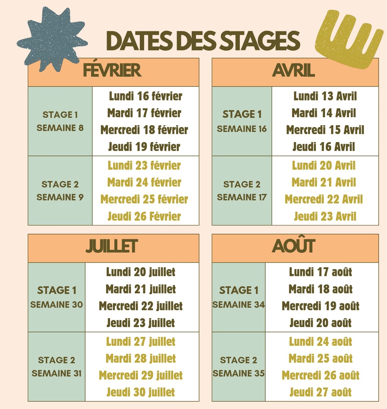 Stages collectifs de soutien scolaire
Du CP à la 6e