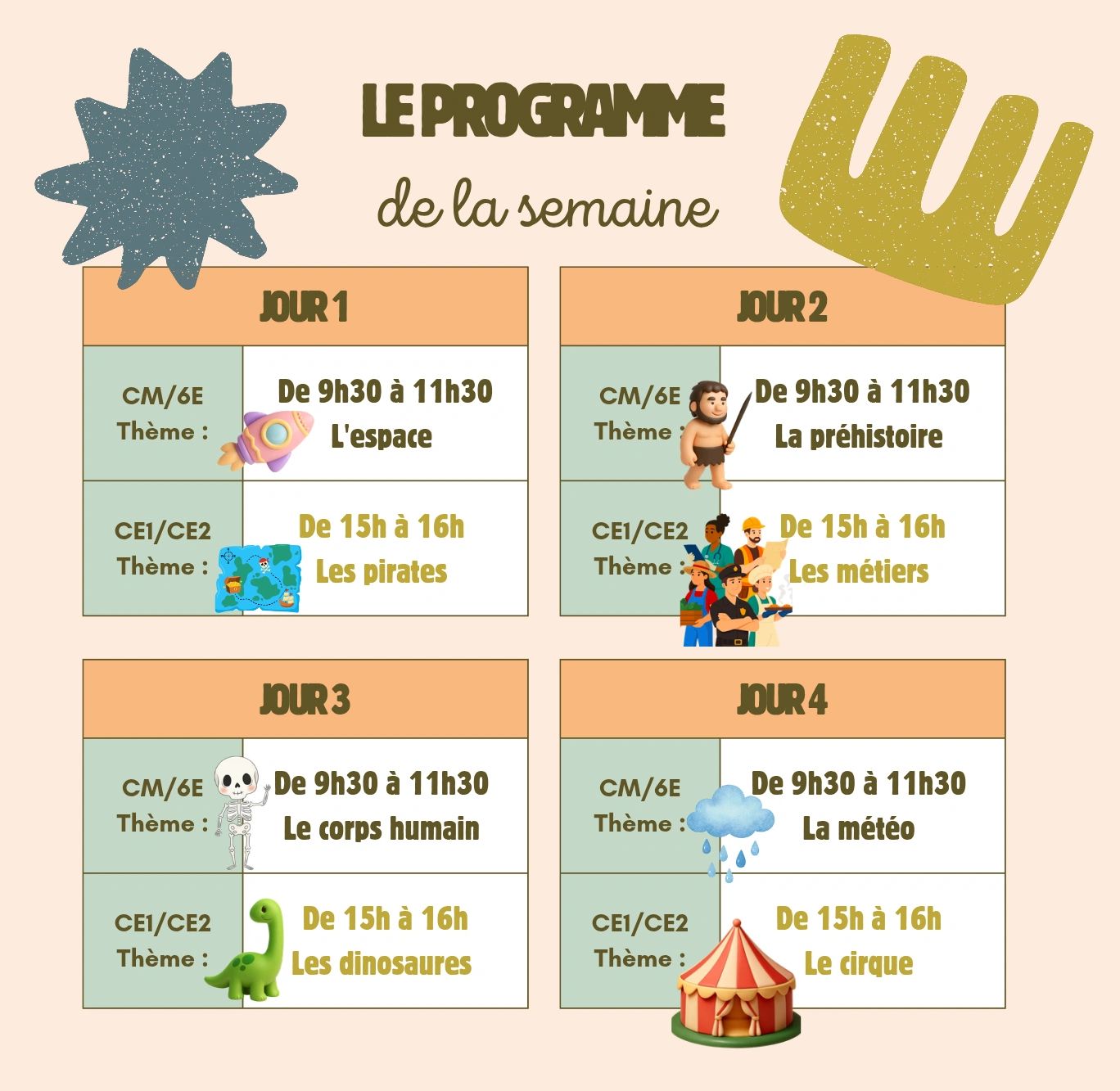 Stages collectifs de soutien scolaire
Du CP à la 6e