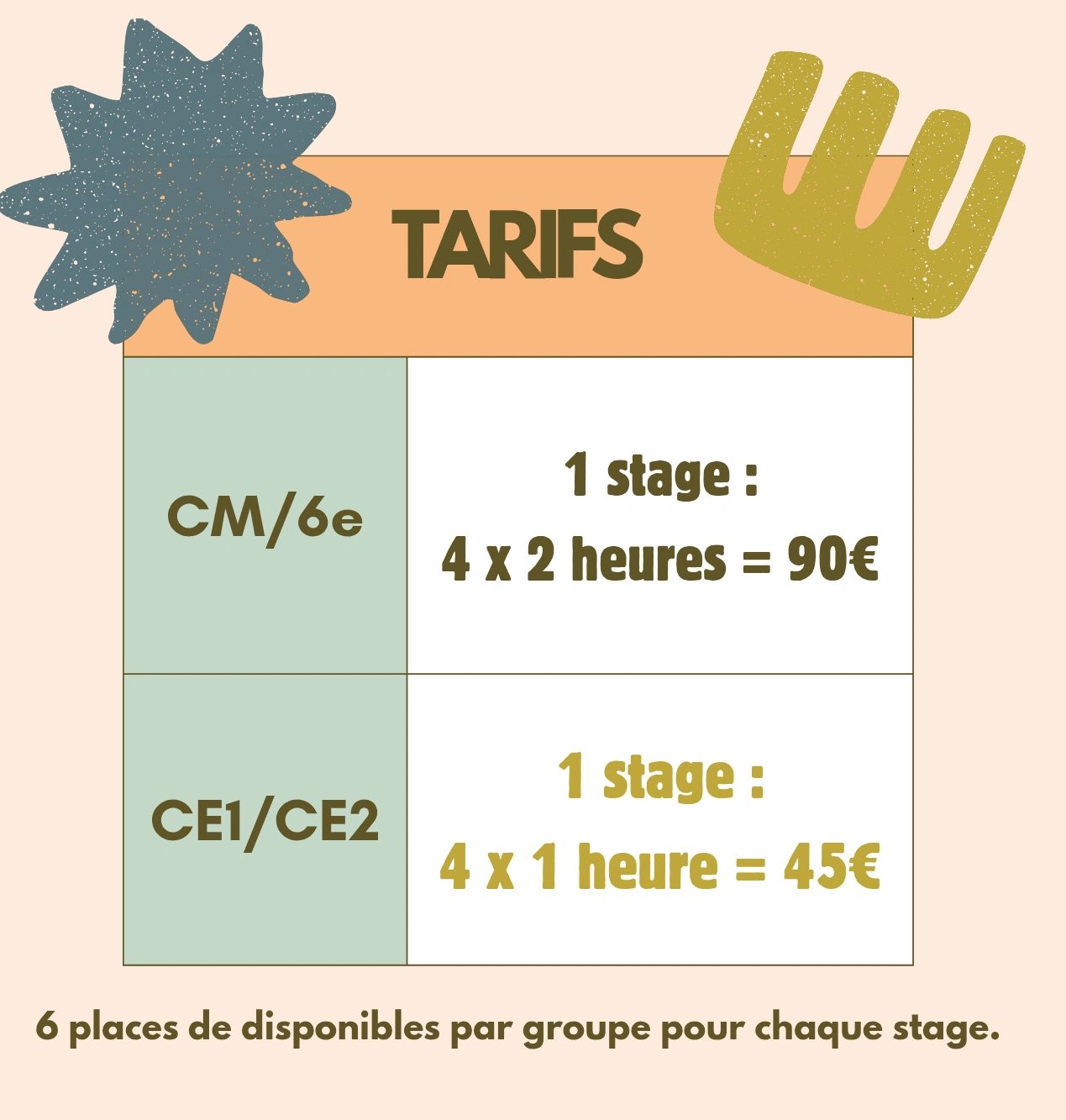 Stages collectifs de soutien scolaire
Du CP à la 6e
