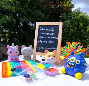 Outils pédagogiques sensoriels soutien scolaire primaire, séances individuelles à domicile Morbihan.