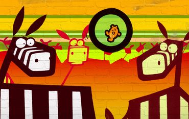 Hamster Roly on safari. In his little hamster ball.