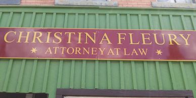 Sign on Office of Christina Fleury 517 Main St, Towanda, PA 18848