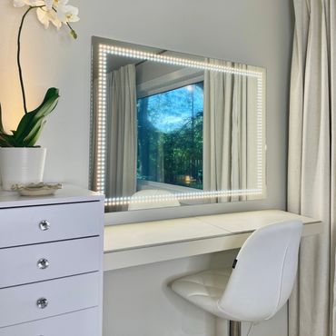 The Skin Tune vanity and makeup station in Ramsey NJ spa.