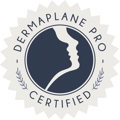 Dermaplane Pro certified badge displayed by The Skin Tune Ramsey.