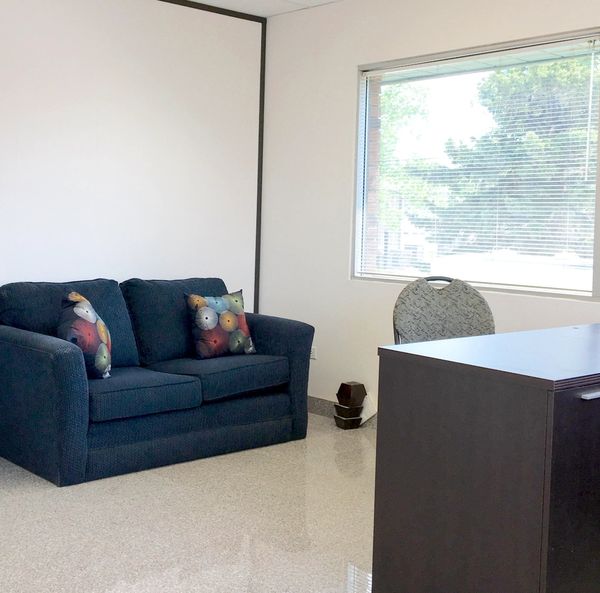 Nice furnished office with two large outside windows, for rent at the Wright Business Centre.